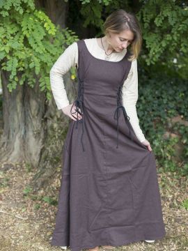 Robe à bretelles sans manches Uma marron L
