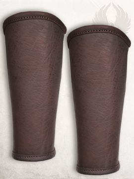 Brassards borg en cuir marron
