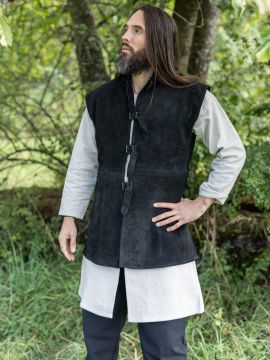 Gilet en cuir chamoisé XL