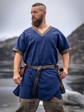 Tunique Viking Loki  manches courtes, Bleue- 4XL