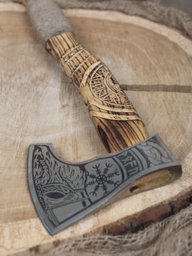 Hache viking Marteau de Thor avec gravures