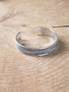 Bracelet en argent massif à motif tressé