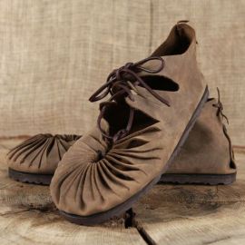 Ballerines à laçage, marron