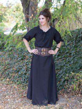 Robe à manches trois quarts Brida, noire