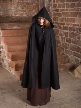 Cape avec boutons métalliques  en noir