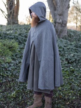 Cape avec boutons métalliques en gris