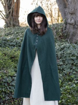 Cape avec boutons métalliques en vert