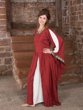 Robe médiévale à gros galons