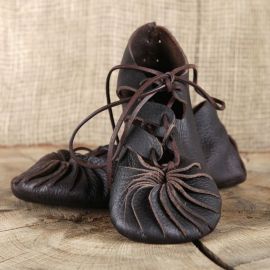 Ballerines médiévales pour enfant en marron