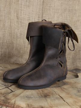 Bottines médiévales en cuir 45 | marron