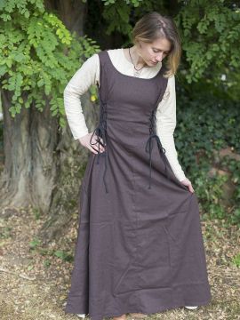 Robe médiévale sans manche en marron XL