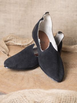 Chaussures médiévales, semelle en caoutchouc, noires