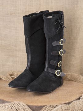 Bottes médiévales à boucles, noires 39