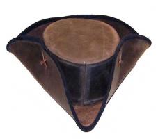 Tricorne en cuir noir | 58