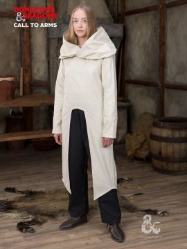 Manteau D&D Paladin à grande capuche en écru
