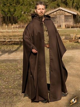 Cape à capuche Godfrey Twill en marron S/M