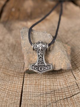 Pendentif marteau Thor à tête de bélier en argent