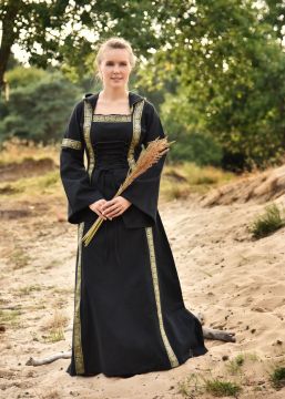 Robe médiévale Eléonore en noir