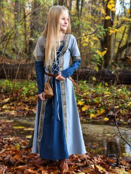 Robe médiévale Eléonore en bleu pour enfant