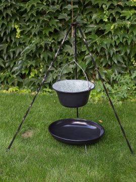 Ensemble trépied et marmite et brasero 16 l