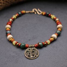 Chaîne de fibule avec pendentif Birka bronze