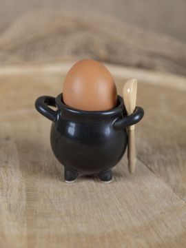 Coquetier Chaudron de sorcière avec cuillère