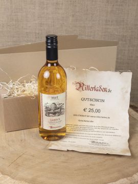 Une bouteille d'hydromel + un bon d'achat de 25 ¤