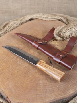 Petit Seax Viking, manche en os avec motif nordique