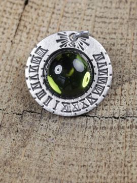 Pendentif cadran solaire Saturne, vert