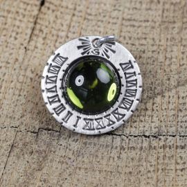 Pendentif cadran solaire Saturne, vert