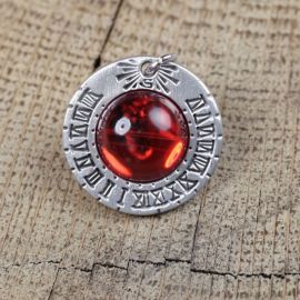Pendentif cadran solaire Saturne, rouge