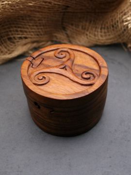 Boîte en bois motif Triskèle