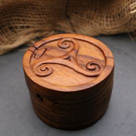 Boîte en bois motif Triskèle