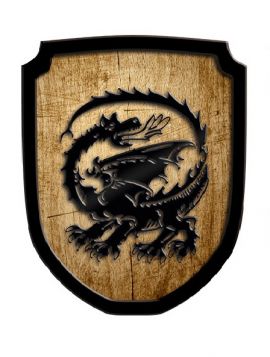 Bouclier en bois motif dragon