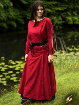 Robe à laçage en rouge S