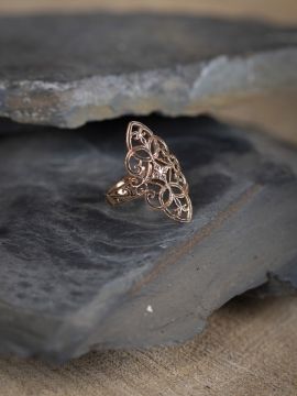 Bague en bronze ornements floraux