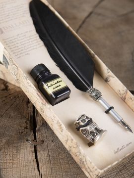 Set de calligraphie "Hibou" avec plume noire