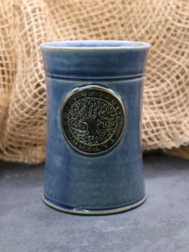 Tasse en céramique avec motif Arbre de Vie, gris-bleu