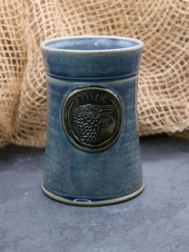 Tasse en céramique avec motif Fenrir, gris-bleu