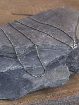 Collier mailles fines en argent 45 cm