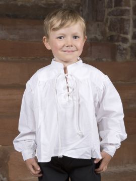 Chemise blanche avec col lacé pour enfant grande