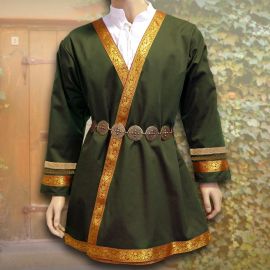 Veste viking croisée, en vert 46-50 sans coiffe