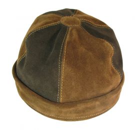 Chapeau médiéval en cuir suédé grand (60/61/62) | marron | brun foncé