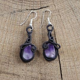 Boucles d'oreilles avec améthyste