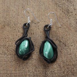 Boucles d'oreilles malachite