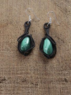 Boucles d'oreilles malachite