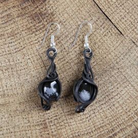 Boucles d'oreilles avec obsidienne