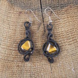 Boucles d'oreilles oeil de tigre