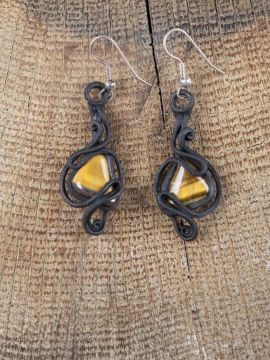 Boucles d'oreilles oeil de tigre