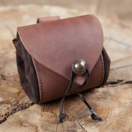 Petit sac de ceinture en cuir, en marron foncé